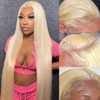Myecool 613 Blonde Lace Front Wigs Human Hair 13x4 150% Density Straight Lace Frontal Wig Human Hair Pre Plucked With Baby Hair HD Lace Front Wigs Human Hair for Women (32 Inch)
