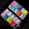 JCAKES 20 Rolls 2 Boxes Iridescent Cellophane Nail Foil Glass Broken Sheets Holographic Reflective Stickers Laser Nail Designs Stickers Rainbow Nail Art Foil Nail Decoration
