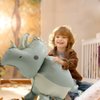 4D Wildlife Jungle Triceratops Dinosaur Balloon Wild One Safari Forest Woodland Animal Dino Party Supplies, 4 Pack Self-Standing Dinosaur Foil Balloons Cute Matte Dinosaur Balloons Dino Birthday Decor