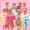 EuTengHao Winter Doll Clothing Set for 11.5 Inch Girl Dolls Includes Winter Fur Coat Nightwear Bathrobe Hat Dress Jacket Jeans Fashion Outfit for 30cm Girl Doll Play House Girls Gift