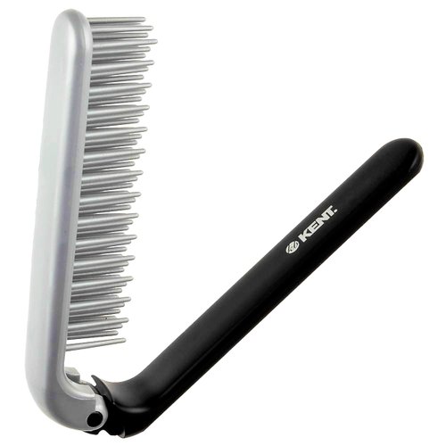 Kent KFM4 Anti-Static Hair Brush for Men - Folding Mini Hairbrush for Frizz-Free Styling and Daily Grooming, Made in England