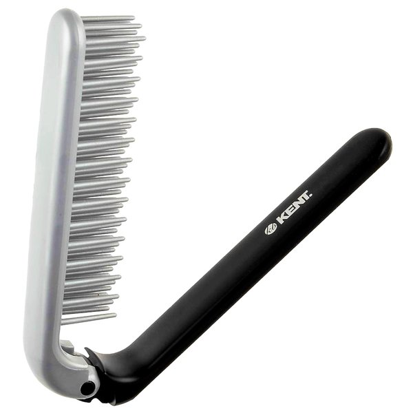 Kent KFM4 Anti-Static Hair Brush for Men - Folding Mini Hairbrush for Frizz-Free Styling and Daily Grooming, Made in England