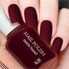 COSMOO 12ml Wine Red Matte Nail Polish, Deep Wine Red Quick Dry Nail Lacquer for Nail Art Varnish, 0.41 fl oz