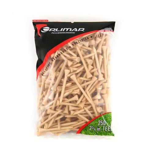 Orlimar Wooden Bulk Golf Tees 2 3/4-Inch, Natural (250 Pack)