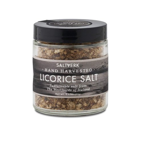 Saltverk Licorice Sea Salt, 3.17 Ounces of Handcrafted Gourmet Salt Flakes