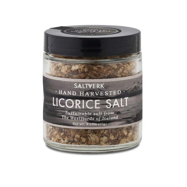 Saltverk Licorice Sea Salt, 3.17 Ounces of Handcrafted Gourmet Salt Flakes