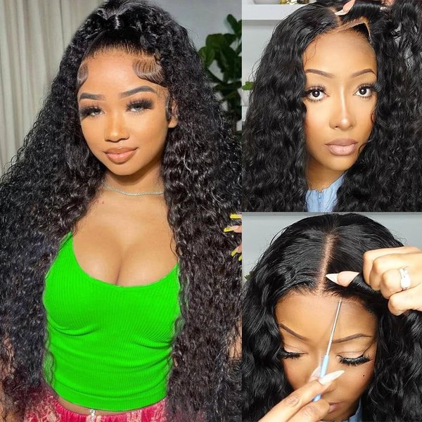 Isarella Wear And Go Glueless Wigs Human Hair Deep Wave Lace Front Wigs Human Hair Pre Plucked Pre Cut 13x4 HD Lace Front Wigs 180% Density Deep Wave Wig Human Hair Lace Frontal Wigs For Women 26inch