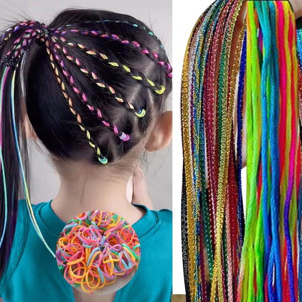 Hair Accessories for Girls,Hair Braid Strings, Hair Ties,Colored Braiding Hair Tinsel Rope Hair Wrap String Glitter Party Highlights Hairstyle,30pcs