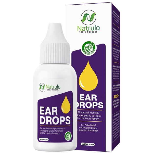 Natural Ear Drops for Ear Infection – Homeopathic Eardrops for Adults, Kids, Baby, & Pets – Relieves Ear Aches, Swimmer's Ear, & Loosens Wax – Kids Safe Ear Health Made in USA