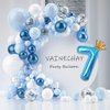 40 Inch Light Blue Number 8 and Mini Crown Balloon for 8th Birthday Party Decorations, Light Blue Birthday Party Balloons Decorations Supplies