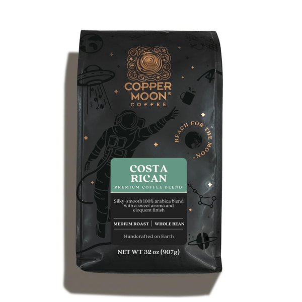 Copper Moon Medium Roast Whole Bean Coffee, Costa Rican Blend, 2 Lb