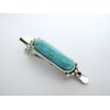 Generic Small turquoise blue stone silver metal alligator hair clip fine thin hair (Size: 1.25)