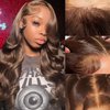 Jreitsere 24 Inch Chocolate Brown Lace Front Wigs Human Hair Body Wave #4 Colored 13x6 HD Lace Wig Lace Front Human Hair Pre Plucked with Baby Hair 180% Density