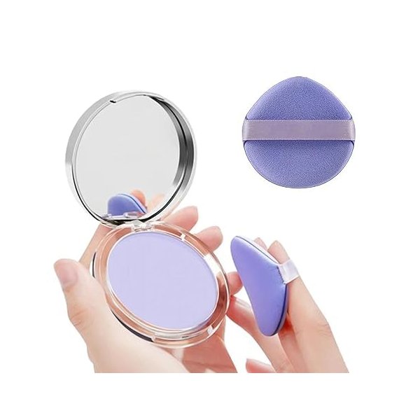Chillab Lavender Matte Powder, Oil Control Face Pressed Chillab Lavender Matte Powder, Jelly Pressed Setting Powder with Mini Powder Puff