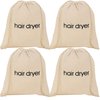 Rcanedny 4 Pack Hair Dryer Bags Drawstring Storage Organizer Travel Bag Container Hairdryer Bag (Color set 1)