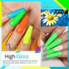 UR SUGAR Glow in the Dark Gel Nail Polish Set, Halloween Neon Hot Pink Yellow Orange Bright Luminous Gel Polish Set Fluorescent 6 Colors Glow in Dark Effect Soak Off Nail Polish Kit for Party Nails