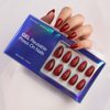 Press on Nails Almond - SHANGMENG Cat Eye Press on Nails Short with Nail Glue, Fit Perfectly Fake Nails for Women Gift, Opaque Stick On Nails in 16 Sizes - 32 Reusable Nails Kit, Wine Red