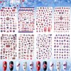 16 Sheets 4th of July Patriotic Nail Art Stickers Independence Day Nail Decals American Flag DIY Self-Adhesive Nail Stickers Memorial Day Butterfly Heart Shape Nail Wraps