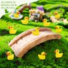 100Pcs Mini Resin Ducks, Tiny Ducks Figurines Bulk for Miniature Dollhouse Decor Accessories Garden Aquarium Potted DIY Ornament Party Toys
