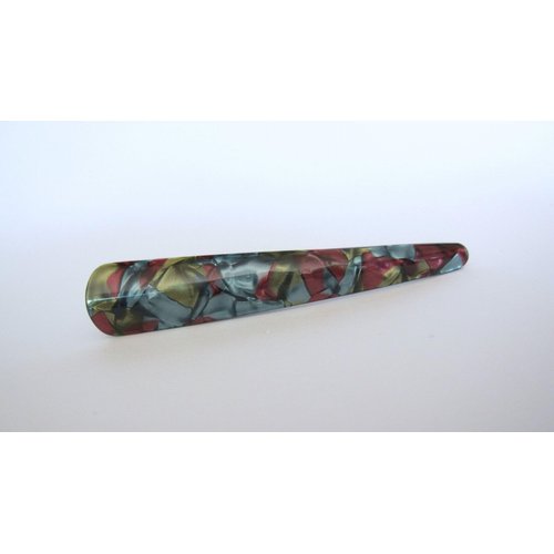 3.5 inch abalone shell look marbled acrylic and metal alligator hair claw clip