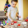 OCHIDO 36 Pcs Wooden Christmas Ornaments for Hanging Decorations,12 Styles Unfinished Wooden Slices with Holes for Paintable Crafts,Kid DIY Craft Gift Toys with Paint Set for Girls and Boys Ages 5-12