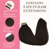 GOO GOO 22inch Human Hair Extensions Tape in Dark Brown Remy Hair Extensions Silky Straight Tape in Natural Hair Extensions 50g 20pcs