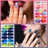 DANNEASY 12 Sheets Nail Wraps for Women Nail Polish Strips Color Blending Self Adhesive Nail Sticker Polish Fingernail Manicure Stickers with Nail File, Cuticle Stick (Rainbow Style)