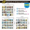 Joyppy Mini Tarot Stickers for Journaling - 1008 PCS Tarot Card Stickers Based on Rider Waite Tarot Deck - 1.25" x 0.78" - Clear Printing & Glossy Finish – 4 Tarot Cheat Sheets Included