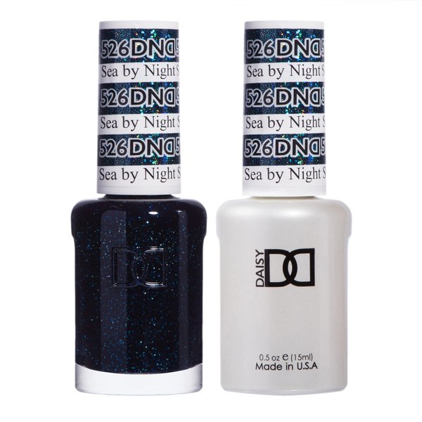 DND Gel Polish Set - 1 each of Black Gel Polish and Black Nail Polish, 526 Sea By Night, 0.5 Fl Oz