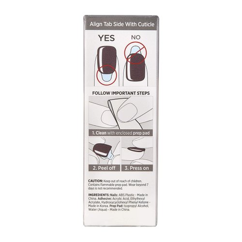 KISS imPRESS No Glue Mani Press On Nails, Color, 'Try Gray', Gray, Short Size, Squoval Shape, Includes 30 Nails, Prep Pad, Instructions Sheet, 1 Manicure Stick, 1 Mini File