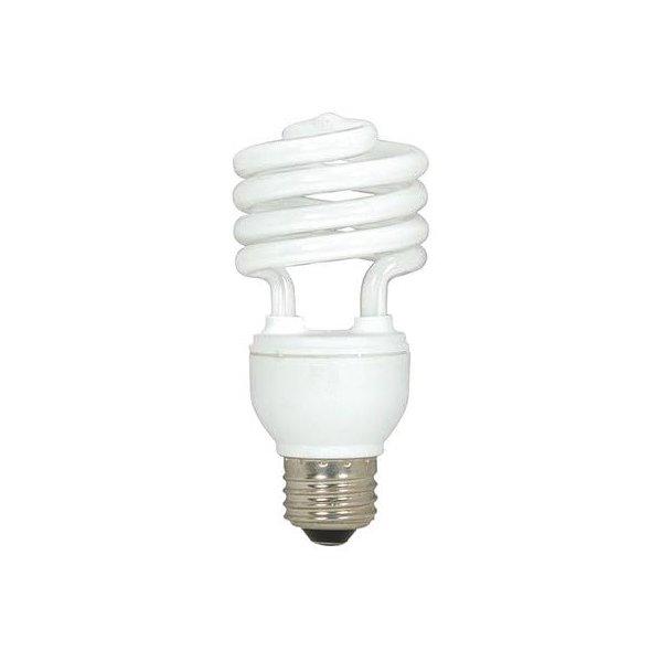 Satco S6272 18-Watt Medium Base T2 Mini Spiral, 4100K, 120V, Equivalent to 75-Watt Incandescent Lamp for Enclosed Fixtures, 3-Pack , White