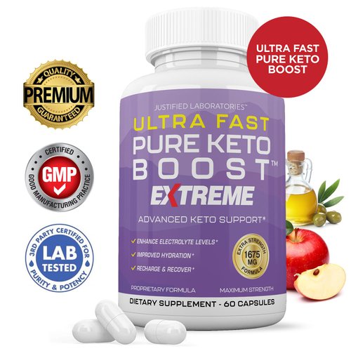 (3 Pack) Ultra Fast Pure Keto Boost Extreme Keto Pills 1675MG New & Improved Formula Contains Apple Cider Vinegar Extra Virgin Olive Oil Powder Green Tea Leaf 180 Capsules
