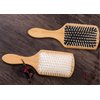 JYHY Keratin Oil Infused Natural Wooden Massage Hair paddle Brush/Beauty SPA Massager Massage Comb/Big Size Hair Detangler Brush Improve Hair Growth,White Wood Pins
