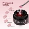 Morovan Solid Glue Nail Gel: 15g Solid Nail Glue for Acrylic Nail Tips Super Strong Pink Glue Gel Solid Hard Gel for Nails Art DIY Home