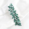 Brihasory Luxurious Wedding Hair Comb Full Rhinestones Bride Hair Accessories for Party Prom Bridal Side Hair Combs for Women Bride Girls Hair Decoration(Green)