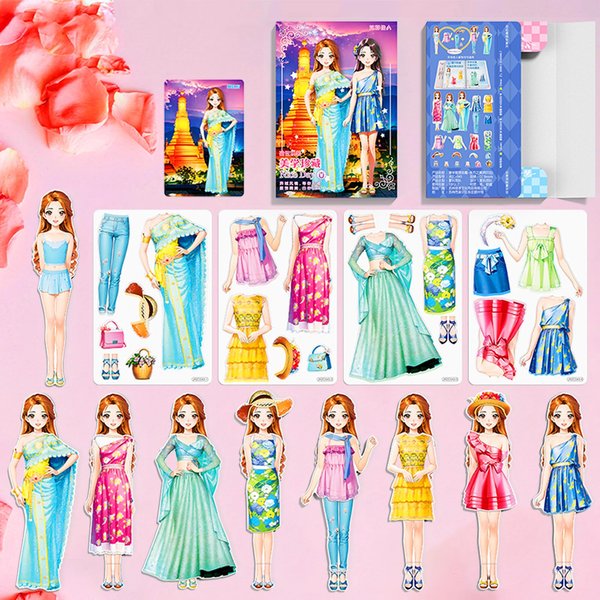 Daniel Axel Magnetic Dress Up Paper Doll,Magnet Princess Dress Up Dolls for Girls Ages 4-7 Kids,Travel Activities Road Trip Car Ride Interactive Learning Created Imagine Set Birthday Gift