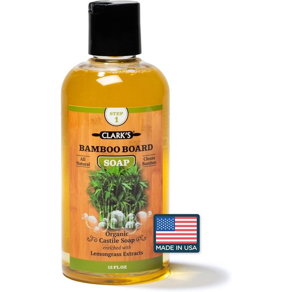 CLARK'S Cutting Board Organic Soap - Enriched with Lemongrass Extracts - Cleaner for Kitchen Countertops, Butcher Blocks, Bamboo, Wooden Bowls and Utensils - Cleans and Restores Wood - Food Safe