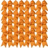 Cheerleader Bows 8 Inch 20 pcs Ponytail Holder Cheerleading Bows Hair Tie (Orange)