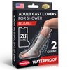 Mighty-X 100% Waterproof Cast Covers for Shower Leg -【Watertight Seal】- Reusable 2pk Half Leg Cast Covers - Cast Protector for Shower Leg Adult Knee, Ankle, Foot