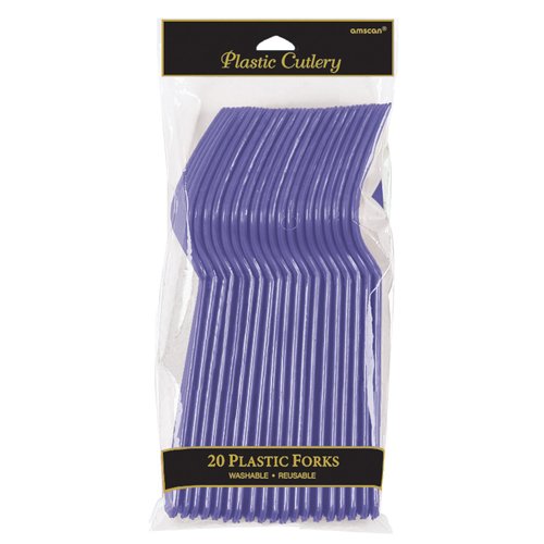 Elegant New Purple Plastic Fork (Pack Of 20) - Eco-Friendly, Durable & Eye-catching, Perfect For Parties & Events