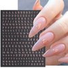 8 Sheets Letter Nail Stickers Gold Silver English Alphabet Nail Art Stickers 3D Self-Adhesive Alphabet Nail Design White Black Laser Personalized Letter for Women Girls DIY Nail Decoration