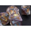 Galaxy Steampunk Gear DND Dice Set for Dungeons and Dragons Gifts, D&D, D and D, Pathfinder, Accessories, D20, Polyhedral, Resin Dice, Metal, Dice Tray, Tower, Bag, Box