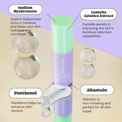 Glossmetics Dewly Hydrated Lightweight Daily Moisturizer with Centella Asiatica skin care, panthenol moisturizer - Korean Moisturizer Face Cream for Combination Skin
