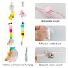 WishLotus Interactive Cat Toys, 2 PCS Retractable Hanging Door Self-Playing Cat Feather Toy, Soft and Cute Caterpillar Cat Toy with String, Sticky Hook and Bell for Cat Playing and Killing Time (A)