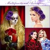24 Pcs Flower Hair Clip Flower Hairpin Rose Brooch Floral Clips 2.8" Rose Flowers Hair Clips Hair Flowers Headpieces Hair Accessories for Woman Bridal Bridesmaid Wedding Party(Purple)