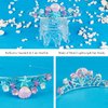 Didder Mermaid Birthday Sash and Crown Party Outfit for Girls, Mermaid Theme Birthday Party Decorations Gifts for Little Girls
