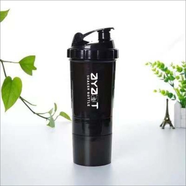 Ayaat Premium Shaker Bottle - 16oz,500ML, Leak-Proof, BPA-Free - Perfectly Mix Protein Shakes & Smoothies - Your Fitness Companion - Black