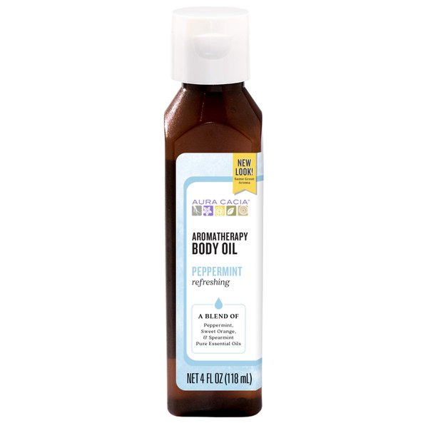 Aura Cacia Body Oil, Refreshing Peppermint, 4 Fluid Ounce