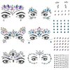 GLARYYEARS Face Gems, 10-Pack Face Jewels Temporary Tattoo Stickers, Face Jewelry Rhinestones Diamonds Crystals, Rave Accessories for Festival Holiday Costumes & Makeup
