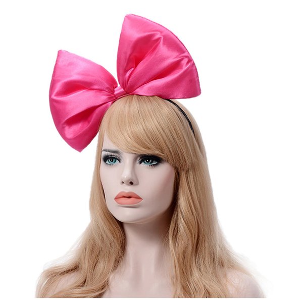 Huge Bow Headband Big Bowknot Hair Bands Headpiece Women Bow Hairband Hair Hoop Holiday Party Decoration Cosplay Costume Cute Christmas Halloween Headdress Handmade Hair Accessories 1 Pack Rose